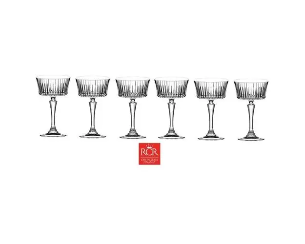 Set 6 pahare Sampanie Timeless, 260 ml, RCR