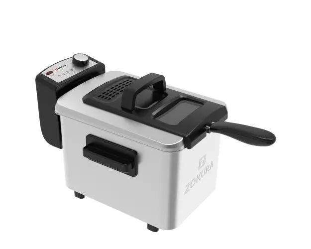 Friteuza cu filtru de ulei Zokura Z1436, 4 L, 2200 W (Argintiu)