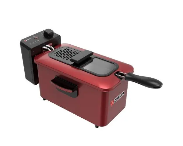 Friteuza cu filtru de ulei Zokura Z1438, 3 L, 2000 W (Rosu)