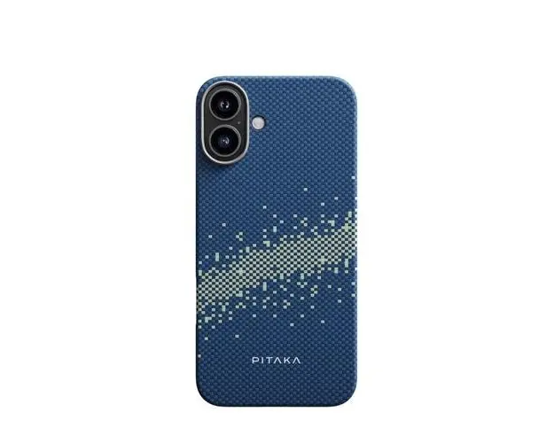 Carcasa PITAKA Tactile Woven compatibila cu iPhone 16, Albastru