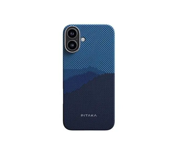 Carcasa PITAKA Tactile Woven compatibila cu iPhone 16, Albastru