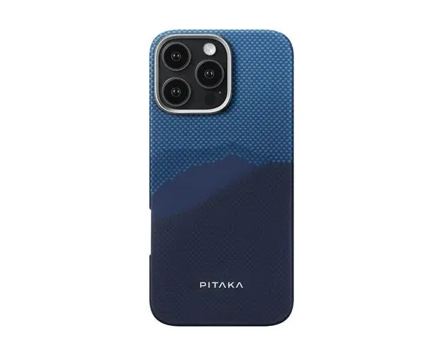 Carcasa PITAKA Tactile Woven compatibila cu iPhone 16 Pro Max, Albastru