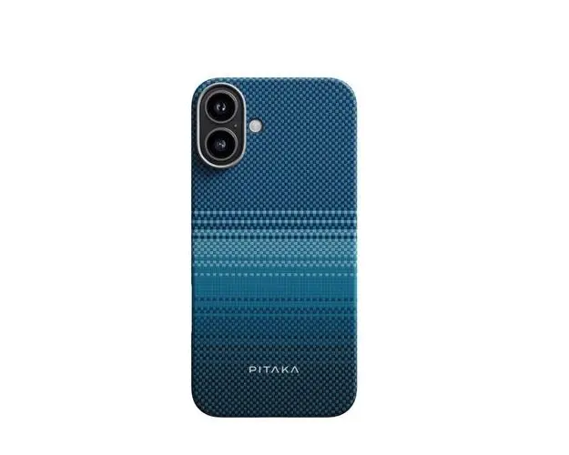 Carcasa PITAKA Tactile Woven compatibila cu iPhone 16, Albastru