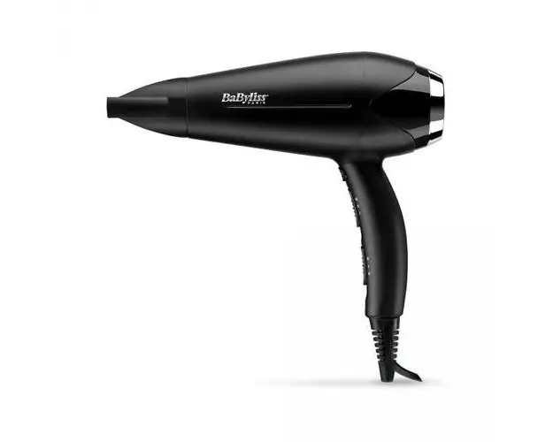 Uscator de par BaByliss D572DE, Ionic, Acoperire ceramica, 2200 W, Negru/Argintiu