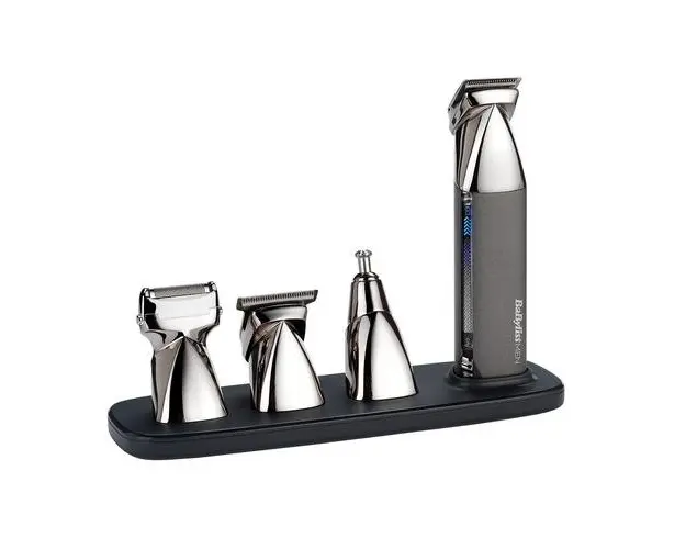 Aparat de tuns si ras BaByliss MT996E Super-X Metal 15 in1 Multi Trimmer, 15 Accesorii, 4 capete, Otel japonez, 5 ore (Argintiu)
