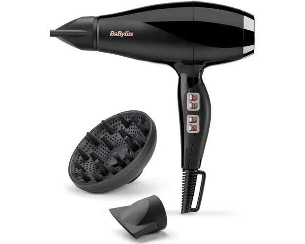 Uscator de par Babyliss Air Power Pro 6716DE, 2300 w, ionizare, 3 trepte, 2 viteze, Negru