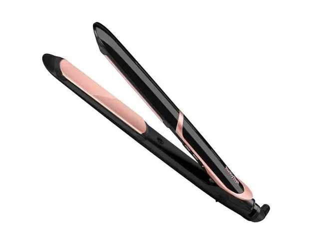 Placa de par BaByliss ST391E Super Smooth, placi Tourmaline-Ceramice, 6 setari temperatura, 235 grade, Ionizare, Negru/Roz