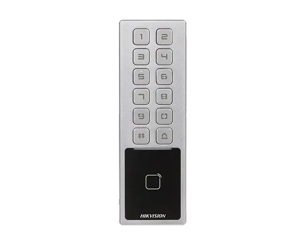Terminal control acces cu tastatura, card M1, Bluetooth, Wi-Fi, Alarma - Hikvision DS-K1T805MBWX