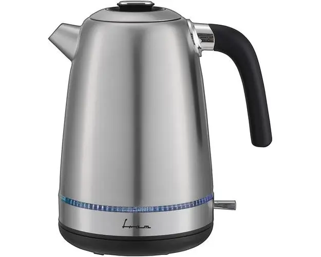 Fierbator electric Fram FEK-M2200SS, 1850-2200w, 1.7l, filtru detasabil, Negru/Argintiu