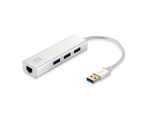 Adaptor retea USB LevelOne Gigabit, 120x120x25mm, Argintiu