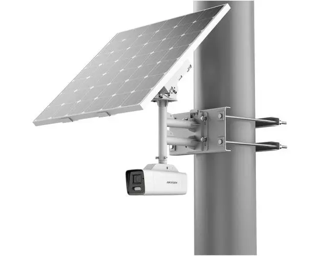 Kit camera de supraveghere IP Bullet 4MP Hikvision cu panou Solar 4G DS-2XS6A47G1-LS/C36S80(4MM), lentila fixa: 4mm, iluminare: Color: 0.0005 Lux @ (F1.0, AGC ON), B/W: 0 Lux, IR: 30m, interfata audio: 1/1, alarma: 1/1, slot card de memorie: microSD maxi