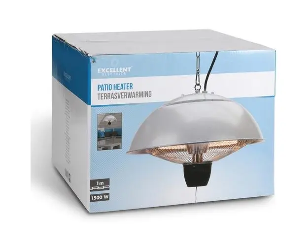 Incalzitor electric cu halogen pentru terasa 1500 W EL4000030, putere 1500 W, halogen, include lant 1 m, prindere de tavan