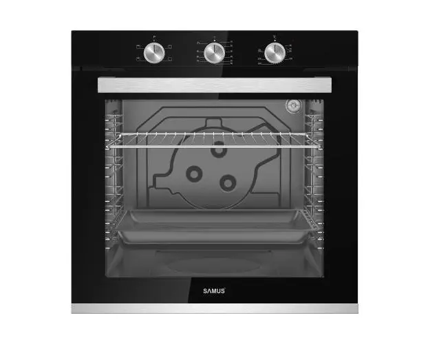 Cuptor Incorporabil Samus SC840GT, 87 L, 4 Functii, 2400 W, Grill, Timer, Clasa energetica A (Negru/Inox)