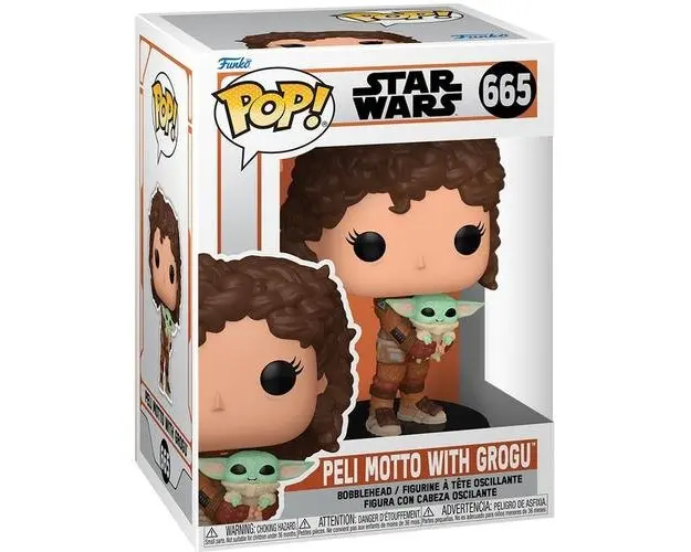 Figurina Funko POP! Star Wars: Mandalorian Peli Motto cu Grogu