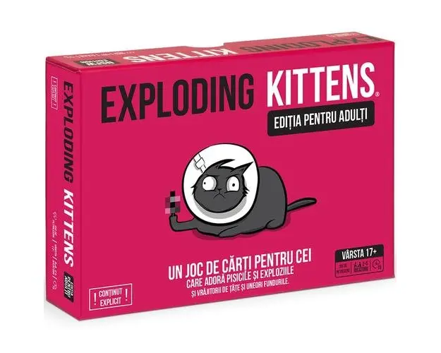 Joc Exploding Kittens, pentru adulti, lb. romana