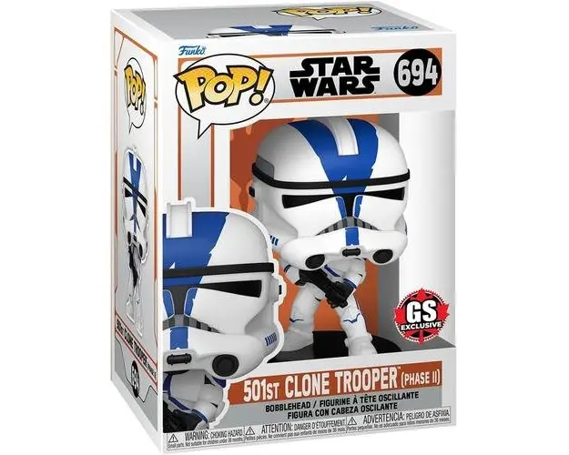 Figurina Funko Pop! Star Wars: 501st Clone Trooper Phase II, 9.5 cm