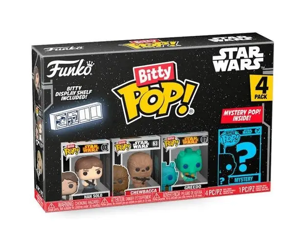 Set 4 figurine Funko Bitty POP! Star Wars Han Solo, Chewbacca, Greedo, figurina surpriza