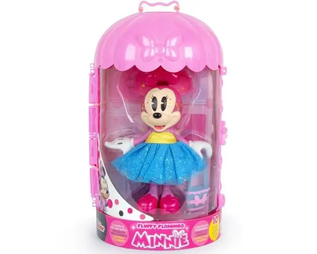 Papusa Disney Minnie Mouse Fuffy Flamingo, cu accesorii