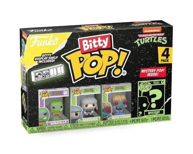 Set 4 figurine Funko Bitty POP! TMNT Donatello, Shredder, Baxter Stockman, figurina surpriza