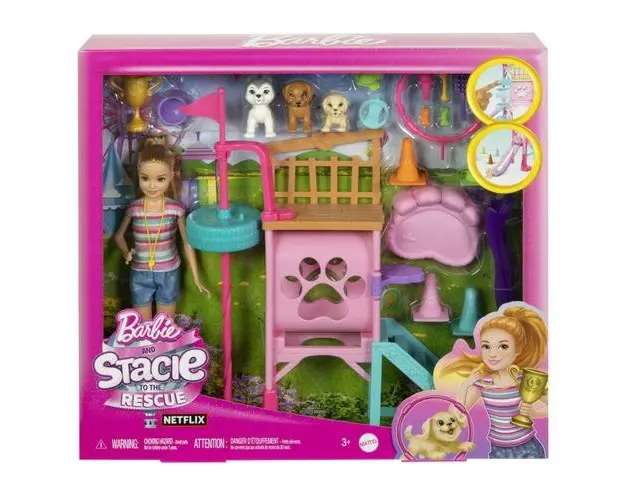 Set de joaca Barbie si Stacie To the rescue, Papusa Stacie dresoare de catei