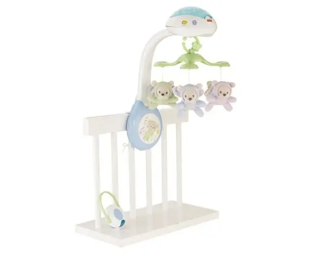 Carusel 3 in 1 Fisher Price Butterfly Dreams cu proiectie, 3 moduri audio cu 30 de minute de muzica