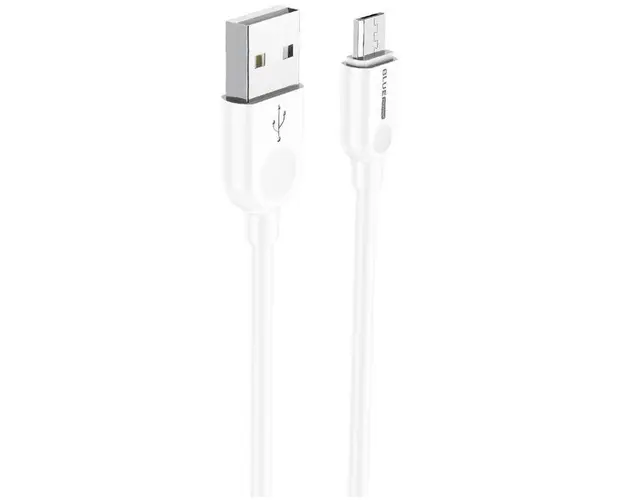 Cablu de date BLUE Power BM2BX14, USB - MicroUSB, 2m, 2.4 A (Alb) 
