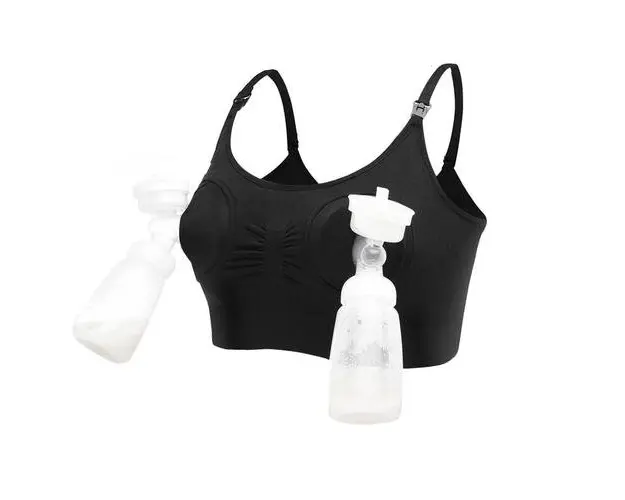 Sutien 2 in1 Bufnitel, Alaptare si sustinere pompa san (Negru)