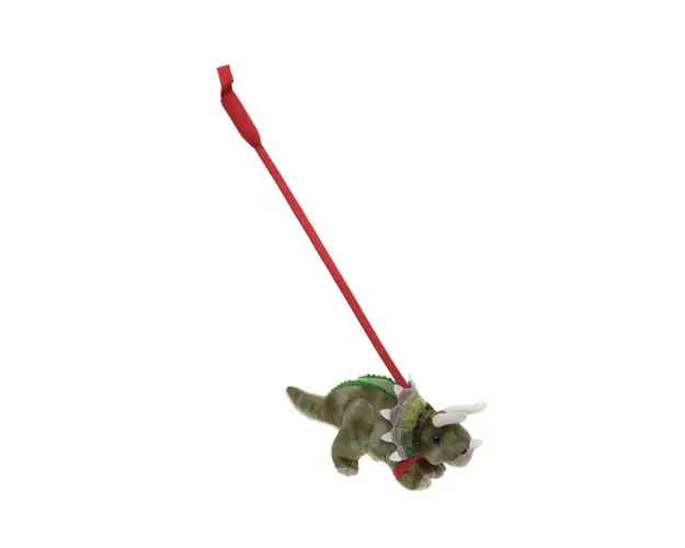 Triceratops din plus cu lesa
