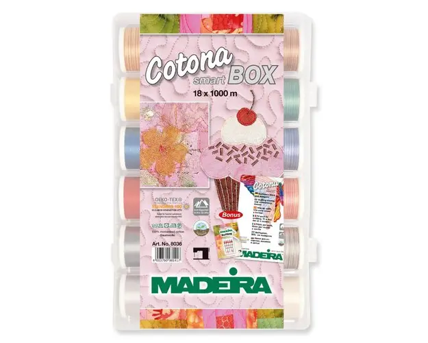 Smartbox 18 papiote ata de brodat Cotona No.50 Madeira 8036