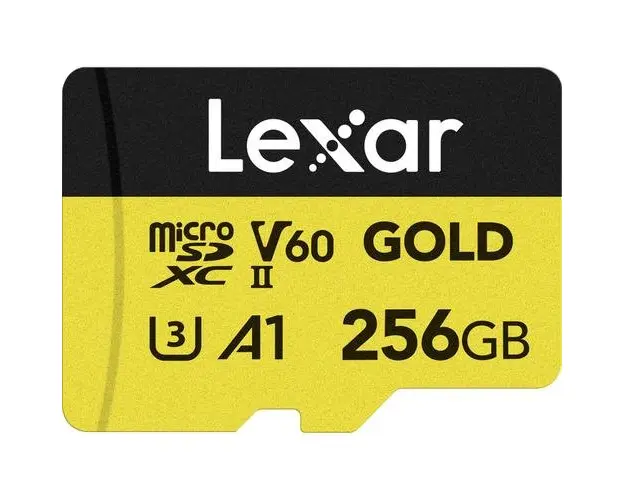 Card de memorie Lexar Professional GOLD, 256GB, microSDXC, UHS-II U3, V60, A1