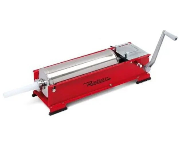 Masina de umplut carnati manuala Reber 8953 N, 10 kg, 2 viteze (Rosu/Argintiu)