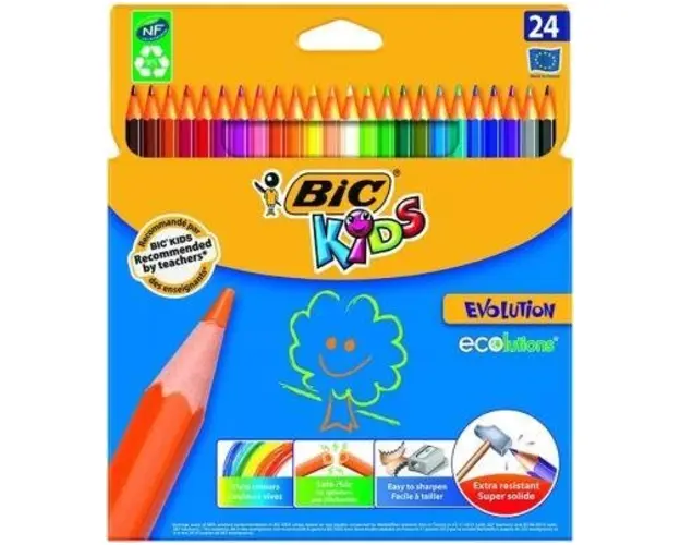 Creioane colorate BIC Evolution, 24 culori