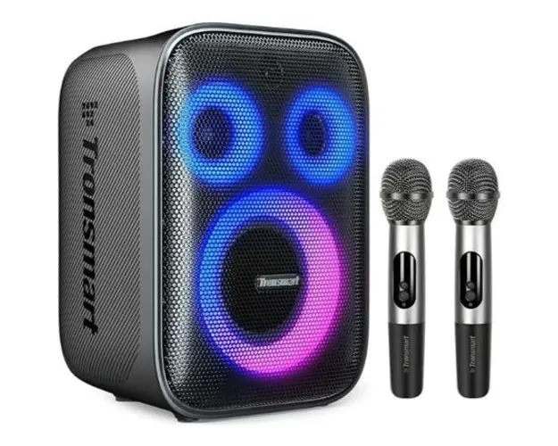 Boxa Karaoke Tronsmart Halo 200, 120W, 2 microfoane, Bluetooth, IPX4, Autonomie 18 ore (Negru)