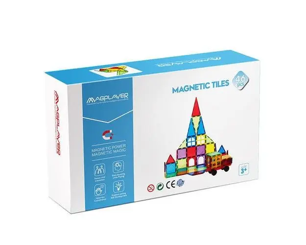Set de constructie magnetic 3D - 46 piese