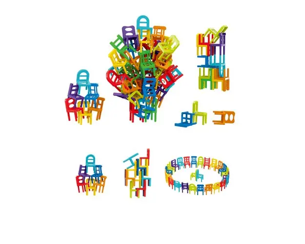 Joc de constructie STEAM - Scaune colorate (72 piese)