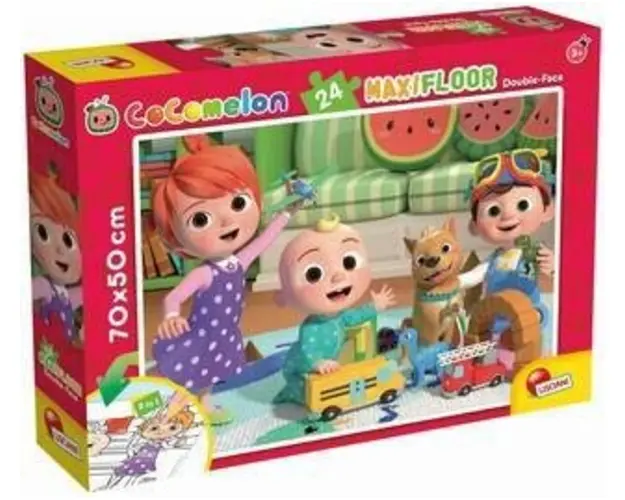 Puzzle de colorat maxi - O zi insorita cu Cocomelon (24 piese)