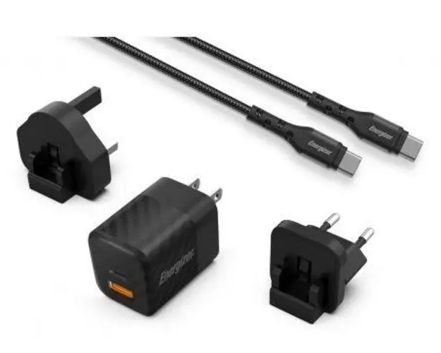 Incarcator retea Energizer A38QMUC, 38W + cablu USB-C (Negru)