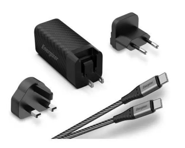 Incarcator retea Energizer A65MUC, 65W + cablu USB-C (Negru)