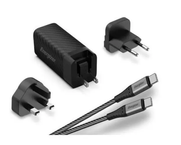 Incarcator retea Energizer A90MUC, 90W + cablu USB-C (Negru)