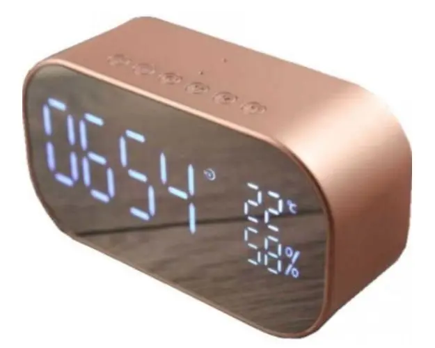 Radio cu ceas Akai ABTS-S2, Bluetooth (Auriu)