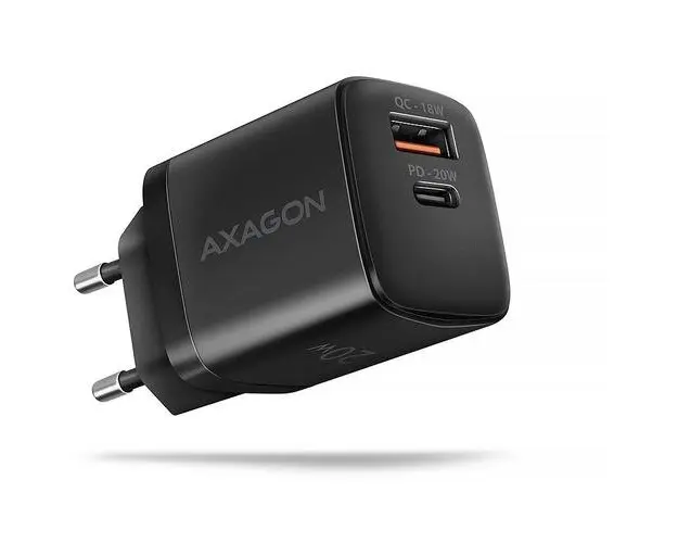 Incarcator retea Axagon ACU-PQ20, 20W, Quick Charge, 1x USB Type-C, 1x USB Type-A (Negru)