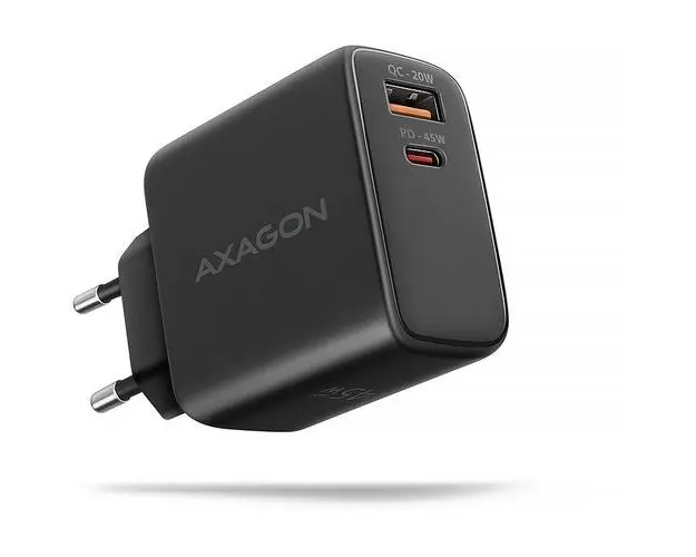 Incarcator retea Axagon ACU-PQ45, 45W, Quick Charge, 1x USB Type-C, 1x USB Type-A (Negru)