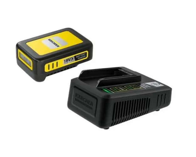 Acumulator cu incarcator Karcher STARTER KIT BATTERY POWER 18/25, 18V, 2.5 Ah (Negru/Galben)