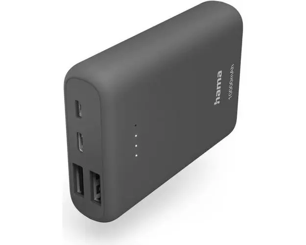 Acumulator extern Hama 86413, 10000 mAh, USB Type-C, 2x USB-A (Gri)