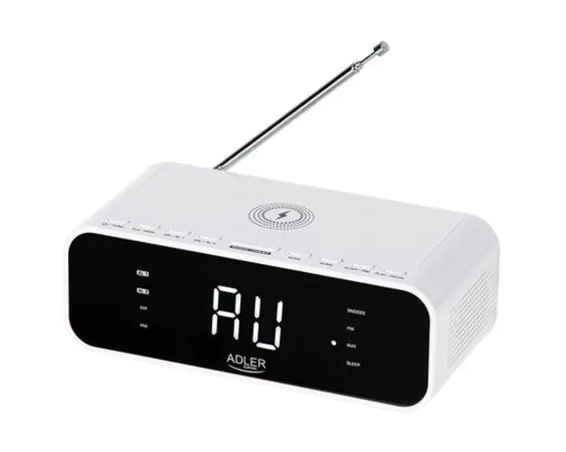 Ceas cu radio, alarma si incarcator wireless Adler AD 1192W (Alb)