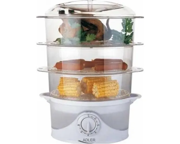 Aparat de gatit cu aburi Adler AD 633, 800W, 9l, alb