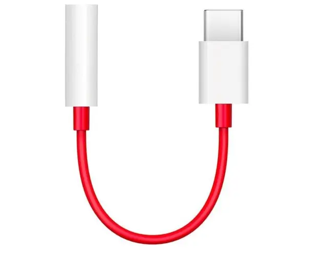 Adaptor audio OnePlus TC01W, Jack 3.5mm, USB Type-C, 0.9m (Alb/Rosu)