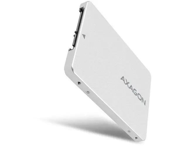 Adaptor Axagon M.2 SSD - SATA III SSD, 2.5inch, Suport SSD pana la 80 mm, Aluminiu (Alb)