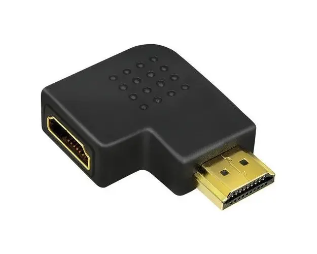 Adaptor video LOGILINK AH0008, HDMI - HDMI, conectori auriti, unghi de 90 grade, 4K UHD/30Hz (Negru)