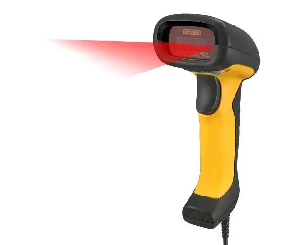 Cititor coduri de bare Adesso NuScan 5200TU, 2D, Antimicrobial, Resistent la apa (Galben/Negru)
